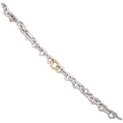 Tiffany & Co. Silver Gold Heart Link Bracelet