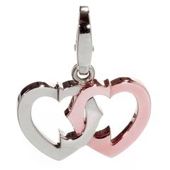 Cartier Intertwined Heart two color gold Charm Pendant