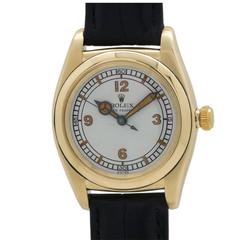 Rolex Yellow Gold Bubbleback Wristwatch ref 3131 circa 1940s
