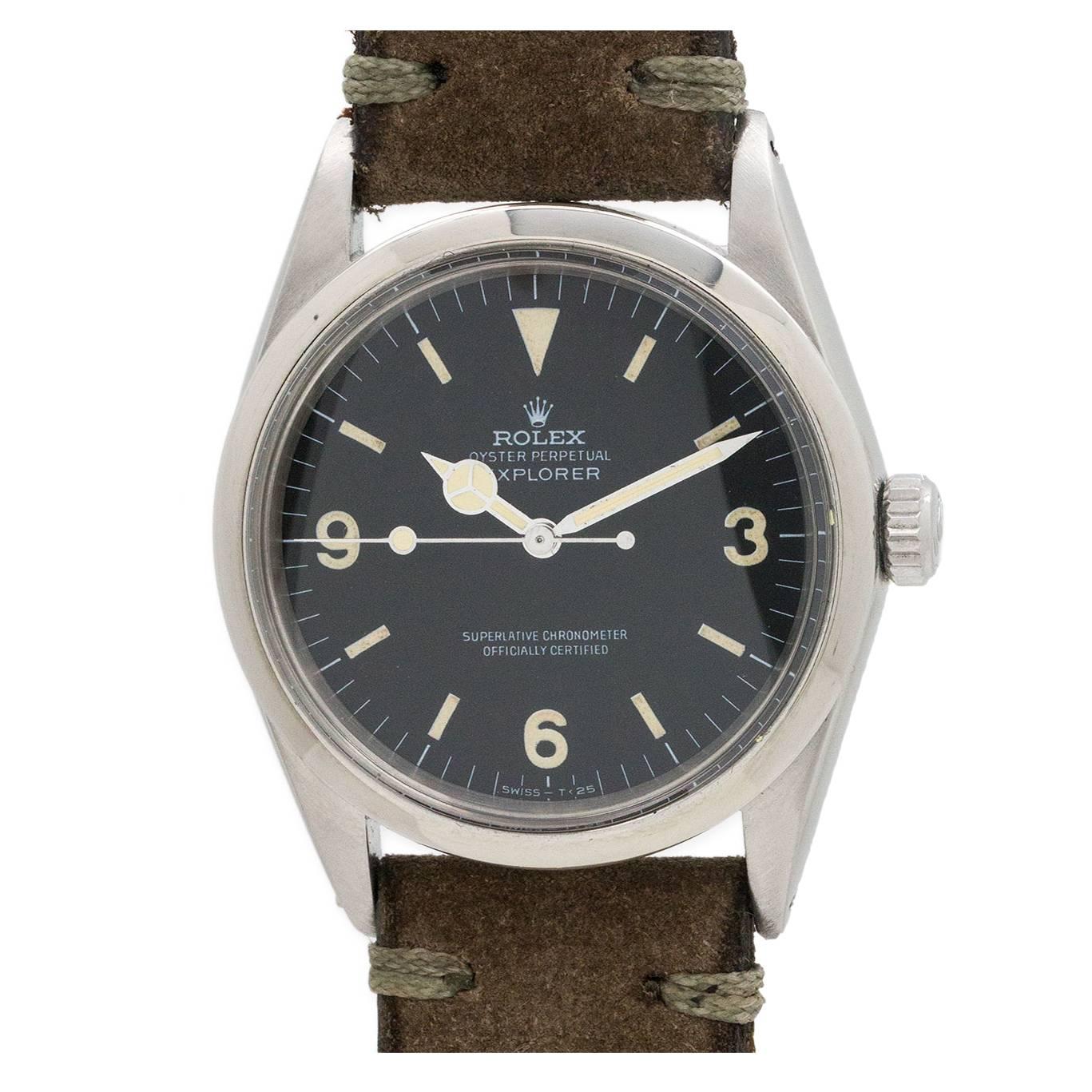 Rolex Stainless Steel Explorer 1 Wristwatch ref 1016 circa 1969