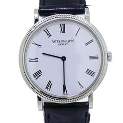 Patek Philippe White Gold Calatrava Hobnail Bezel Wristwatch Ref 5120