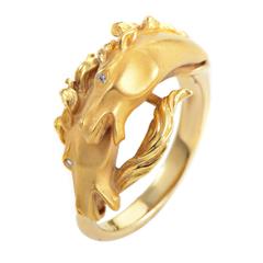 Carrera y Carrera Yellow Gold Horse Head Ring