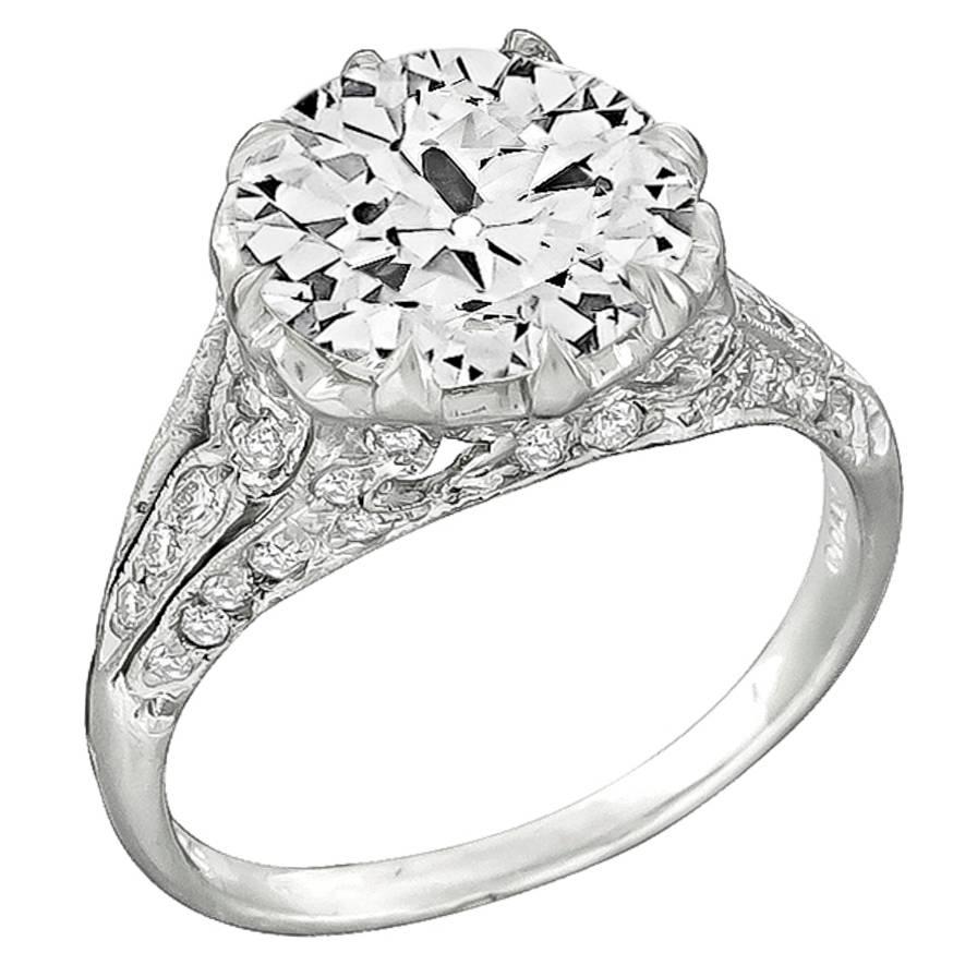 3.10 Carat Diamond Platinum Engagement Ring