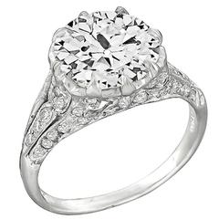 3.10 Carat Diamond Platinum Engagement Ring 8