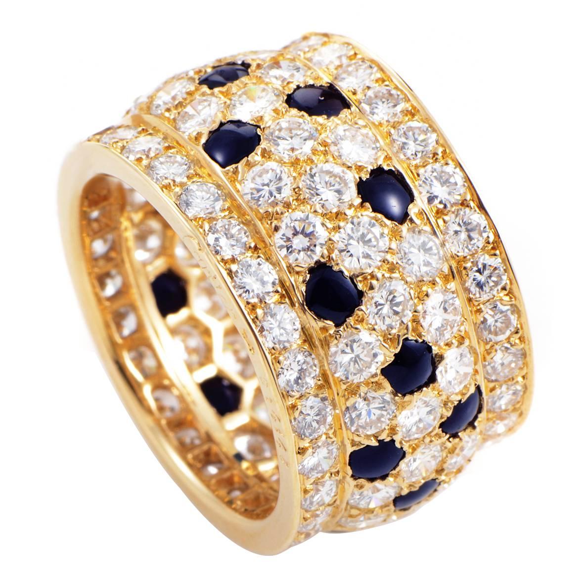Cartier Panthere Diamond Onyx Band Ring