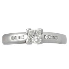 0.26Ct Diamond and 18k White Gold Solitaire Ring - Vintage Circa 1990 5