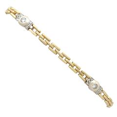 0.60Ct Diamond & 18k Yellow Gold, 18k White Gold Set Bracelet - Vintage 2