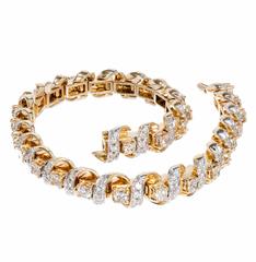 Schweres Wirbel-Diamant-Goldglieder-Tennisarmband