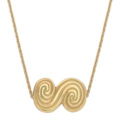 Tiffany & Co. Spiro Swirl Gold Pendant Necklace