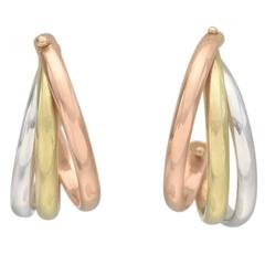 Tricolor Gold Hoop Earrings