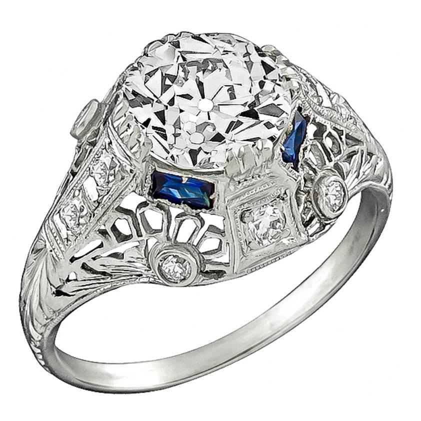 2.45 Carat Diamond platinum Engagement Ring