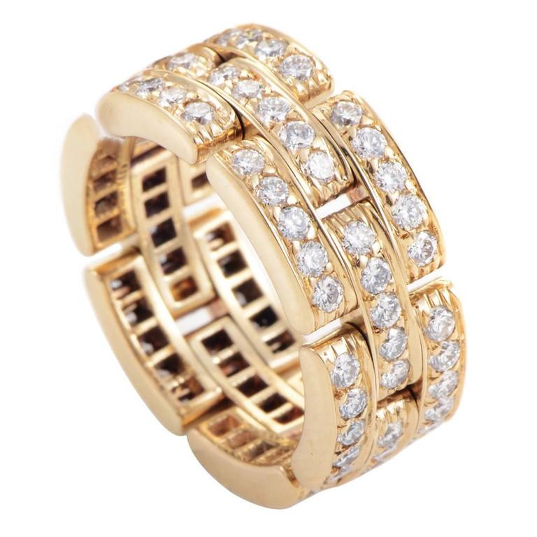 Cartier Maillon Panthere Diamond Gold Band Ring at 1stDibs