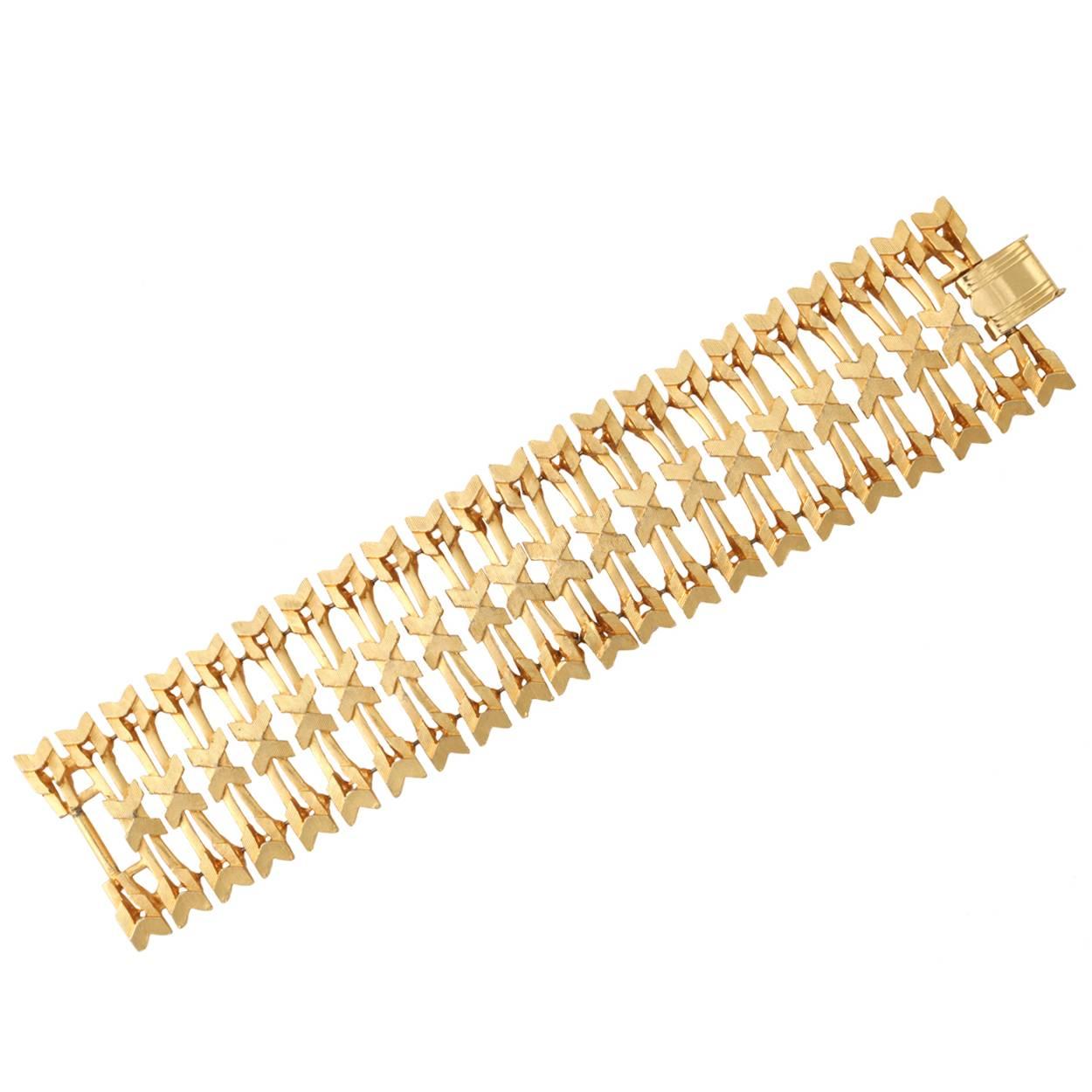 Arrow Design Wide "Gold" Bracelet, Costume Jewelry