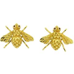 Vintage Tiffany & Co. Ruby Gold Bee Brooch Set