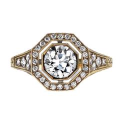 Edwardian Inspired Diamond Gold Engagement Ring 