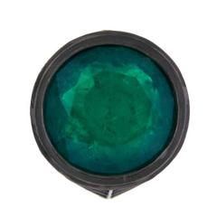 Emerald Rhodium Gold Rock Ring