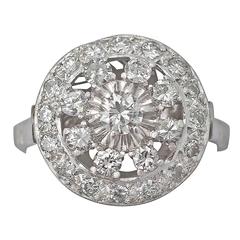 1.66Ct Diamond and Platinum Dress Ring - Vintage Circa 1960 5