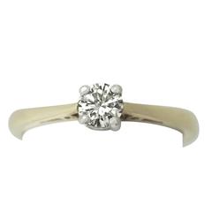 0.28Ct Diamond and 18k Yellow Gold Solitaire Ring - Vintage 1994 2