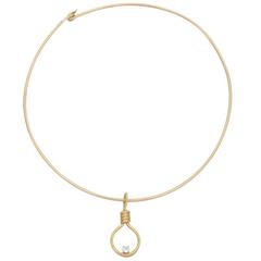 Tiffany & Co. Gold Wire Necklace with Cipullo Diamond Pendant