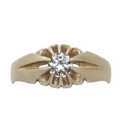 0.38Ct Diamond and 22k Yellow Gold Ring - Antique Victorian