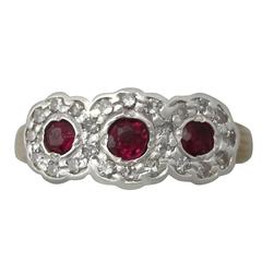 0.43Ct Ruby & 0.56Ct Diamond, 18k Yellow Gold Dress Ring - Antique Circa 1910 6