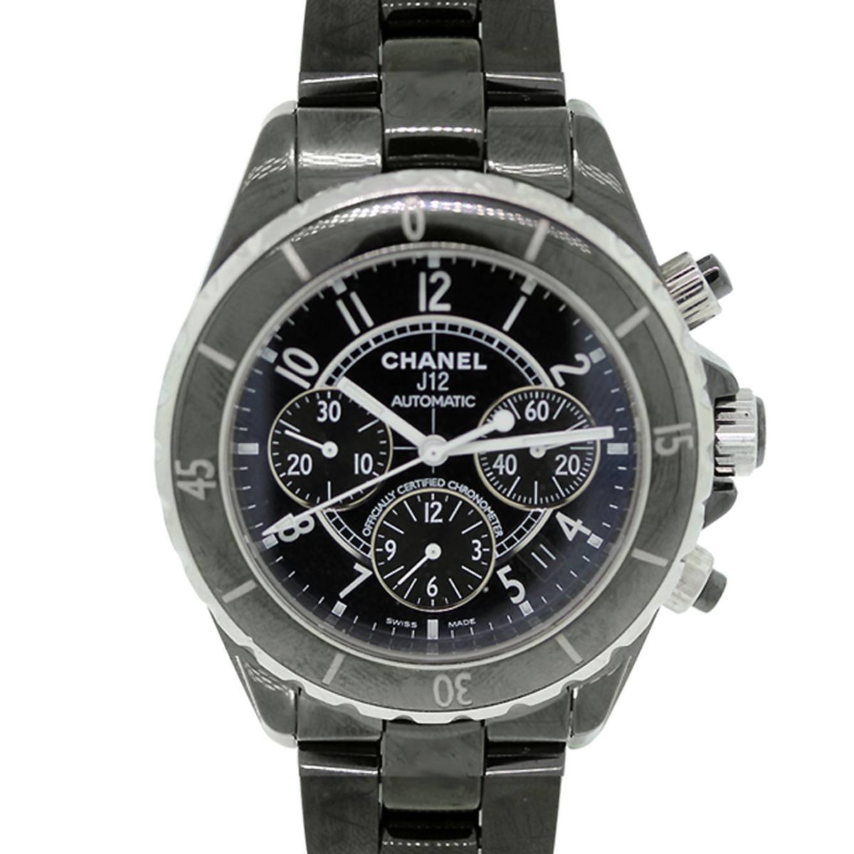 Chanel Ceramic Black Dial J12 Chronograph Automatic Wristwatch