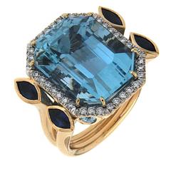 Valentin Magro Aquamarine Sapphire Diamond Gold Ring 12