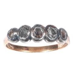 Antique Five Stone Rose Cut Diamond Ring 9