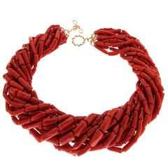 Multi Strands Memmetti Red Coral Necklace