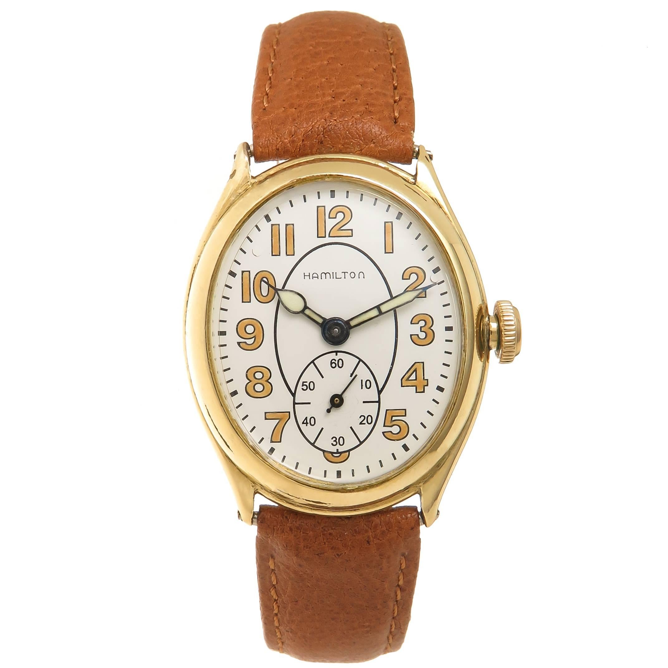 Hamilton Gold Filled Oval Wristwatch