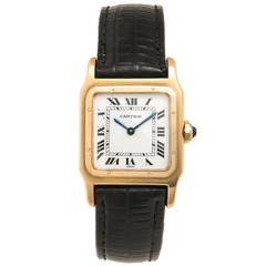 Vintage Cartier Yellow Gold Santos Wristwatch 