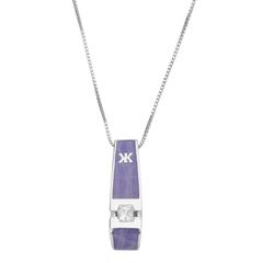 Korloff "Yasmine" Purple Enamel Diamond Gold Pendant Necklace