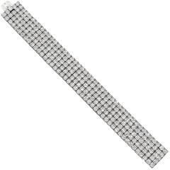 5 Row Asscher Cut Diamond Platinum Bracelet