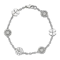 Chanel Diamond Gold "Camellia" Charm Bracelet