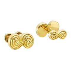 Tiffany Gold Double-Sided Scroll Cufflinks