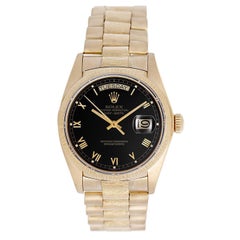 Rolex Yellow Gold Bark Finish President Day-Date Automatic Wristwatch 18078