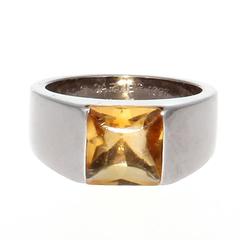 Cartier Citrine Gold Tank Ring