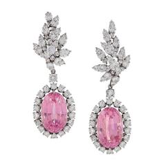 Verdura Late 20th Century Kunzite Diamond Platinum Earrings 3