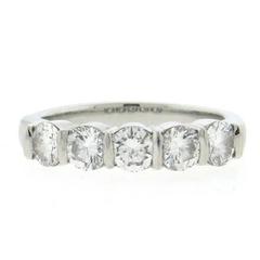 Tiffany & Co. Diamond Platinum Five Stone Wedding Ring 