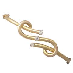 0.15Ct Diamond and 18k Yellow Gold Bangle - Antique Victorian 9