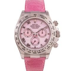 Rolex Lady's White Gold Pink Mother-of-Pearl Beach Series Daytona Wristwatch 