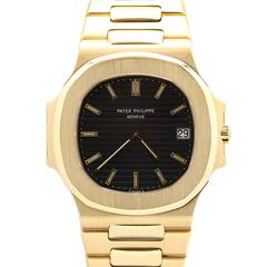 Patek Philippe Yellow Gold Jumbo Nautilus Wristwatch Ref 3700 