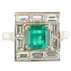 Amazing Colombian Emerald And Baguette Diamond Ring 10