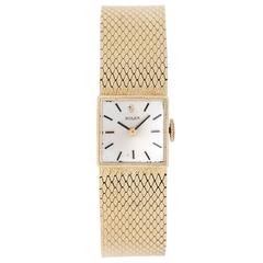 Rolex Lady's Yellow Gold Square Mesh Bracelet Wristwatch 1