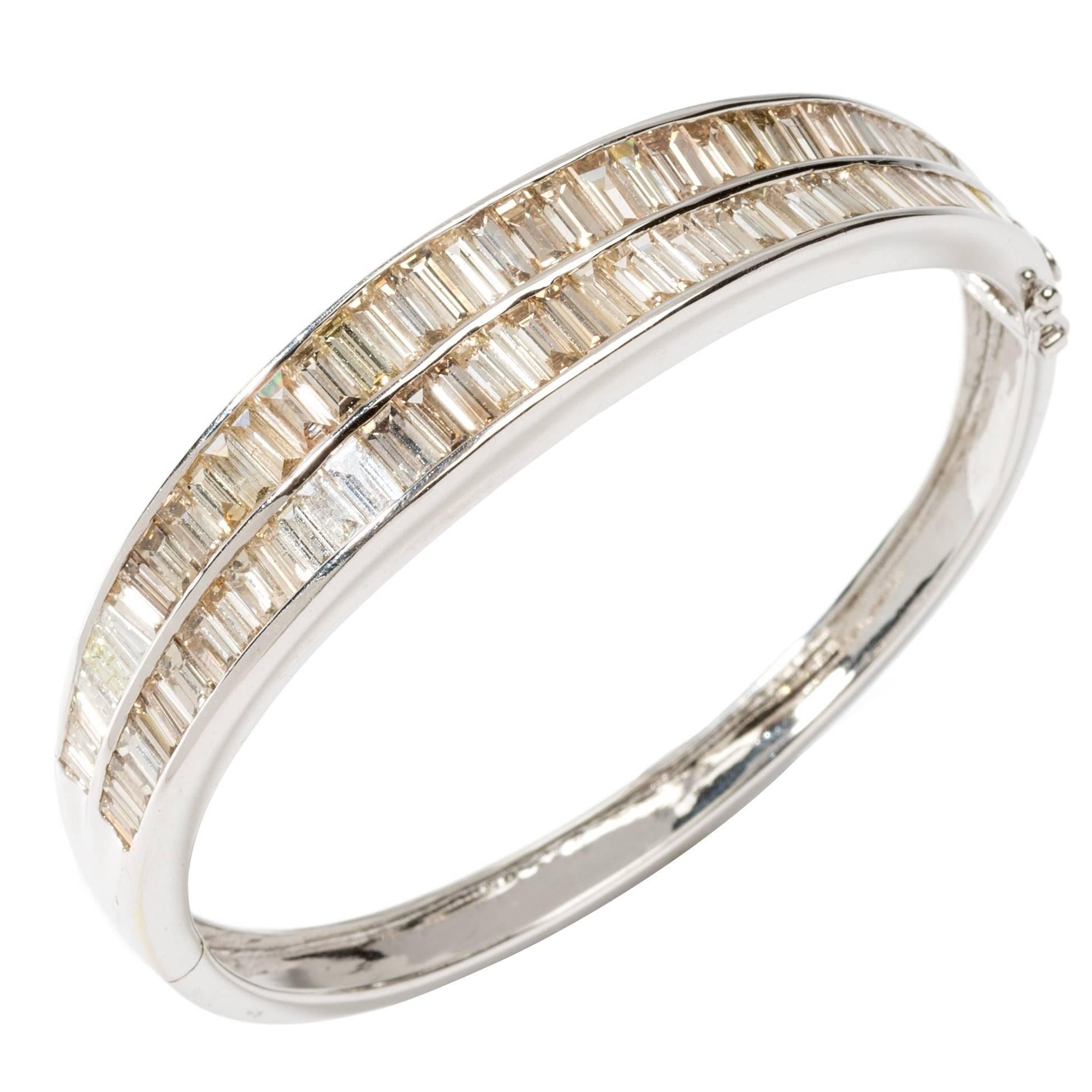 Diamond 18 Carat Gold Bangle Bracelet