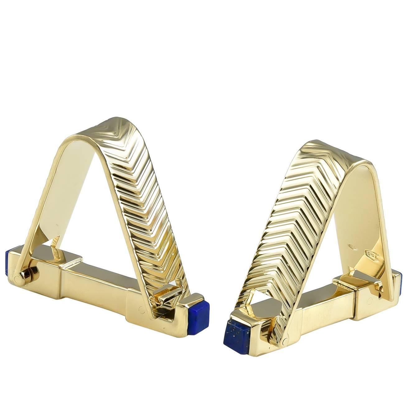 Large Around-the-Cuff Gold Cufflinks For Sale