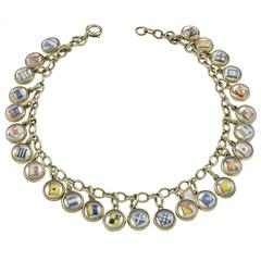 Nautical Alphabet Reverse Crystal Gold Bracelet 4