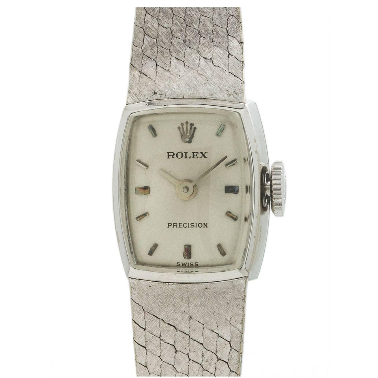 Rolex Lady's White Gold Bracelet Wristwatch