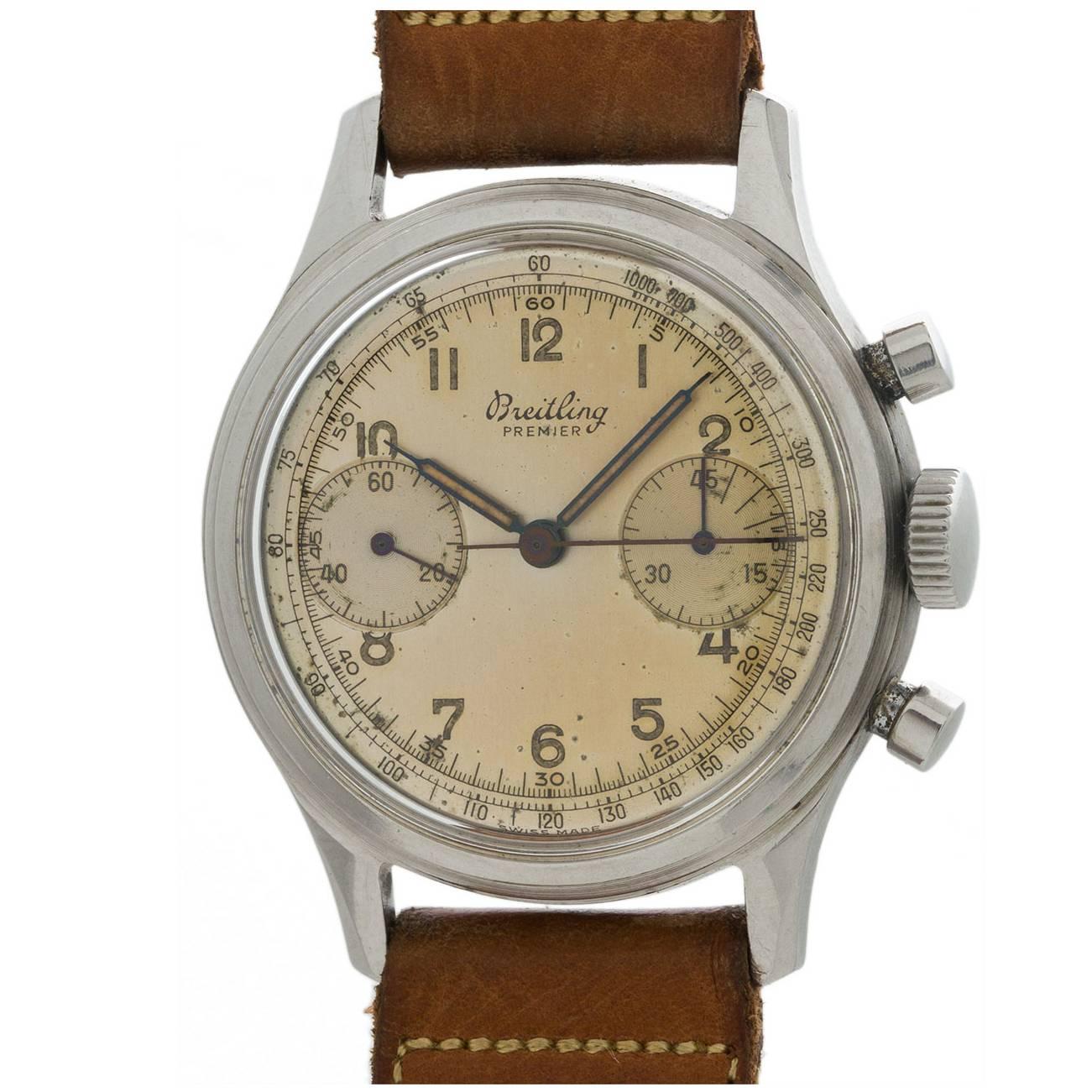 Breitling Stainless Steel Chronograph Wristwatch Ref 790