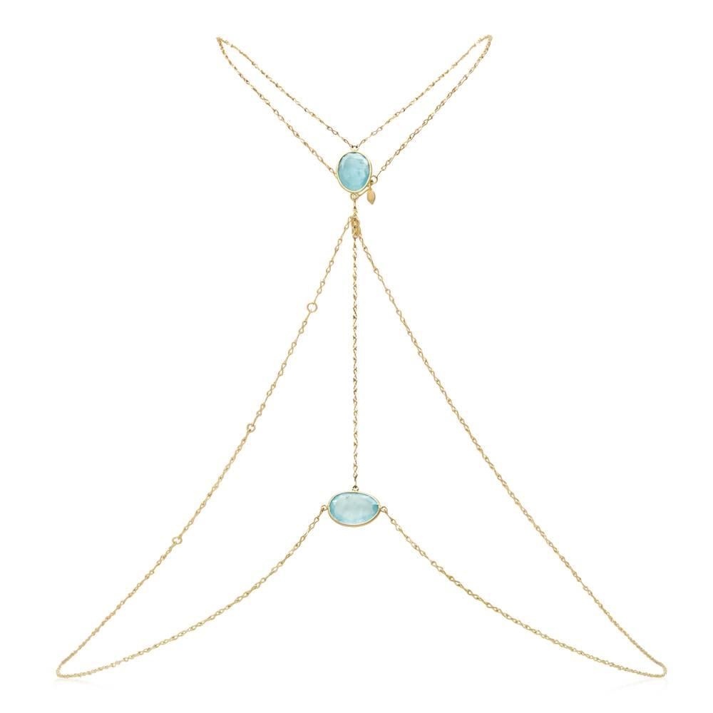 Aquamarine Gold Body Chain 